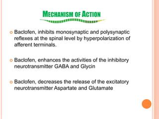 Working mechanism of baclofen